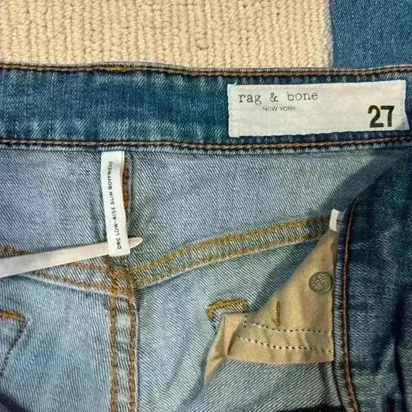 rag & bone Women's 27 Dre Low Rise Boyfriend Jeans in Mick w Holes Distressed - Picture 9 of 10